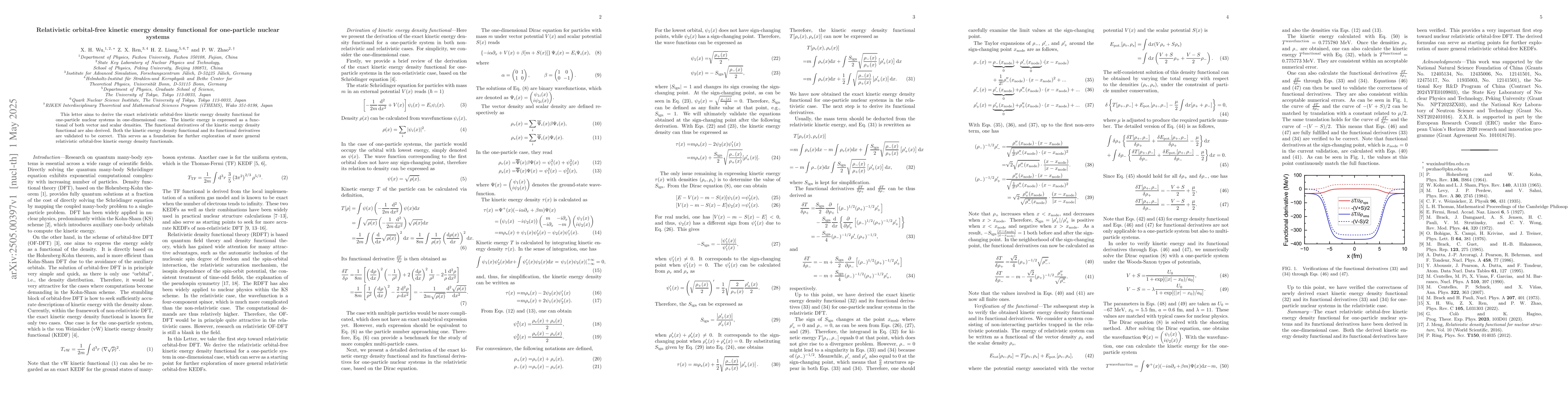 Thumbnail for Relativistic orbital-free kinetic energy density functional for
  one-particle nuclear systems