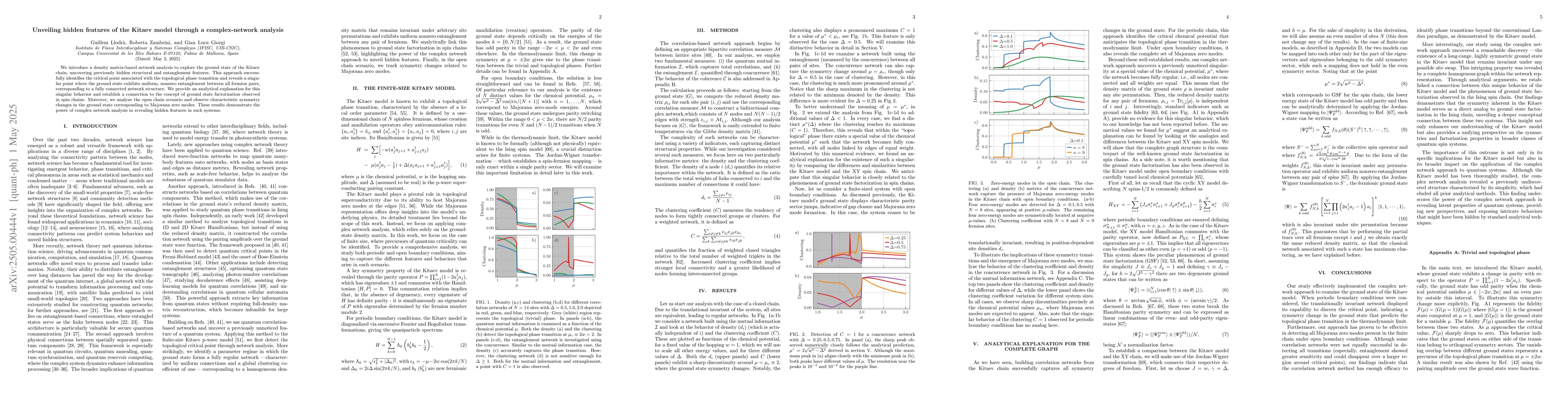 Thumbnail for Unveiling hidden features of the Kitaev model through a complex-network
  analysis