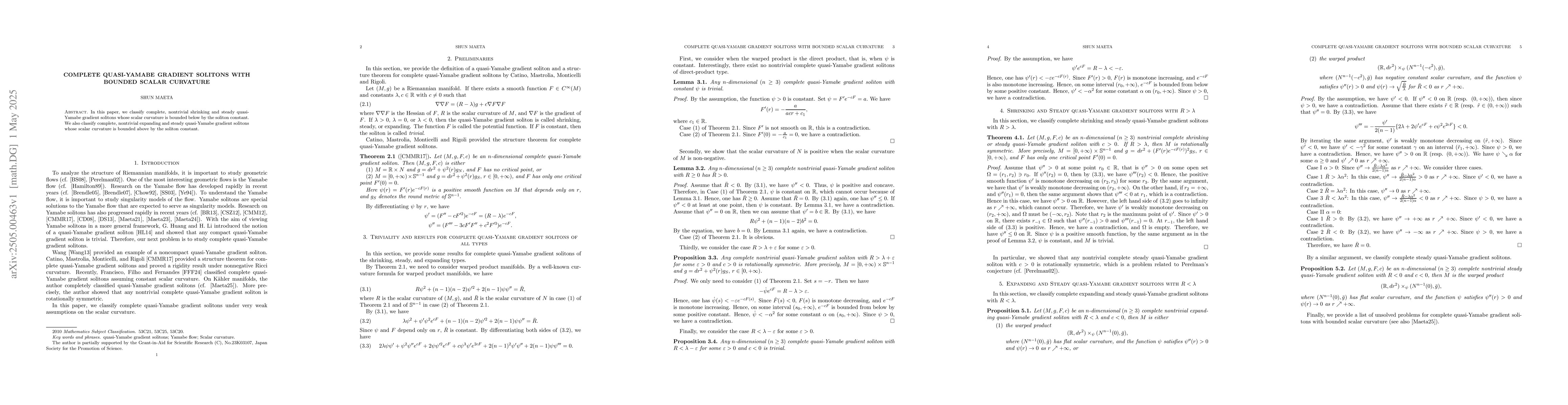 Thumbnail for Complete quasi-Yamabe gradient solitons with bounded scalar curvature
