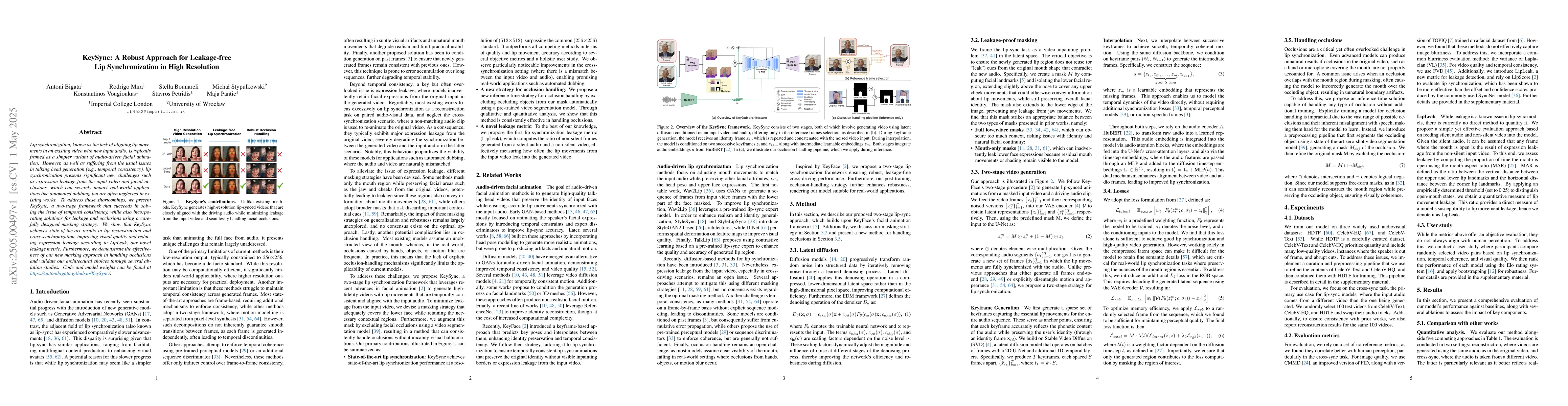 Thumbnail for KeySync: A Robust Approach for Leakage-free Lip Synchronization in High
  Resolution