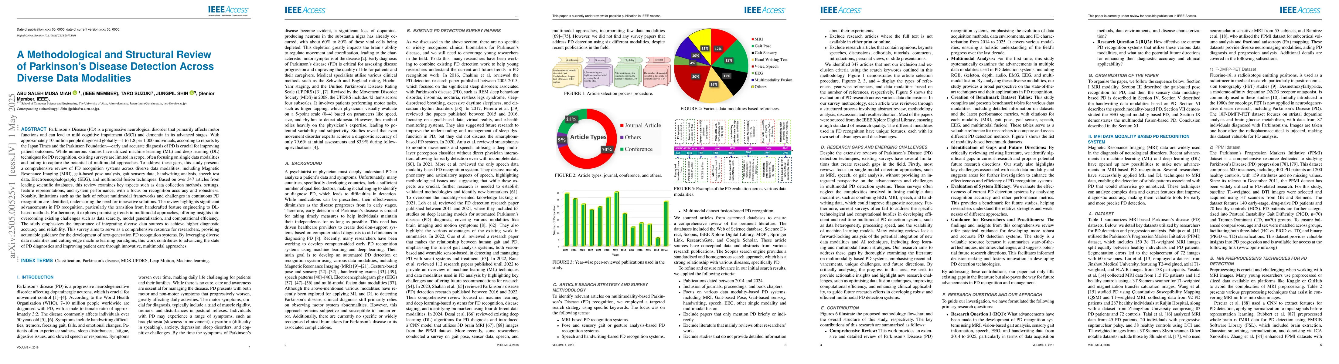 Thumbnail for A Methodological and Structural Review of Parkinsons Disease Detection
  Across Diverse Data Modalities