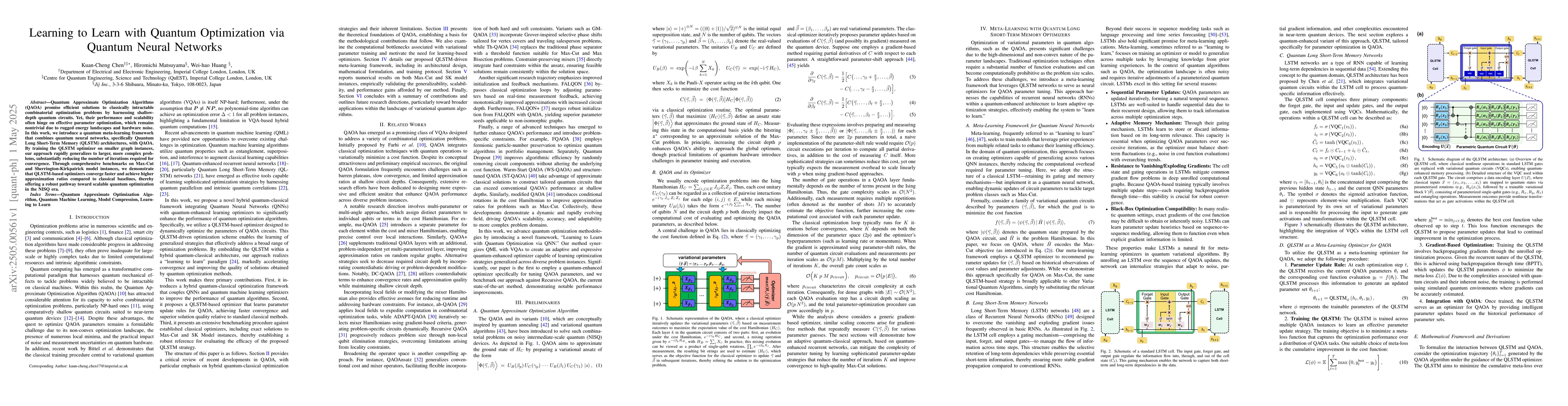 Thumbnail for Learning to Learn with Quantum Optimization via Quantum Neural Networks