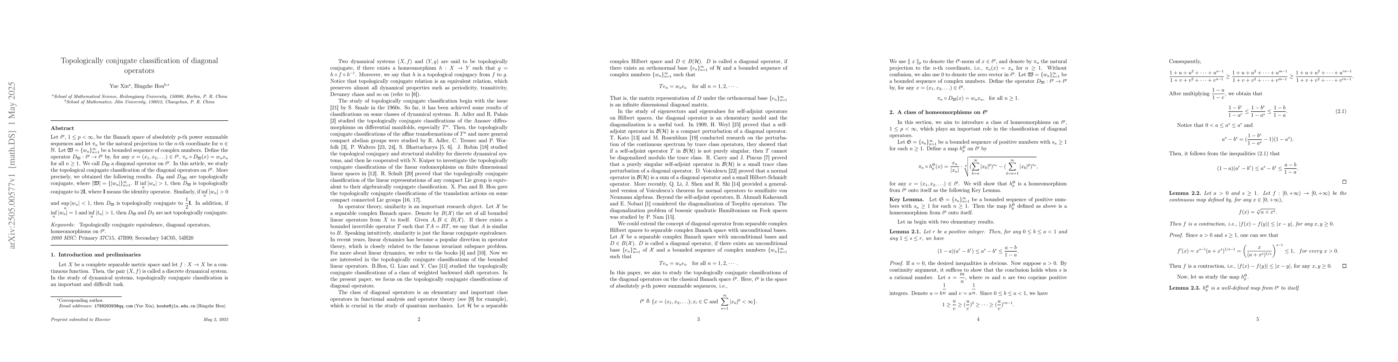 Thumbnail for Topologically conjugate classification of diagonal operators