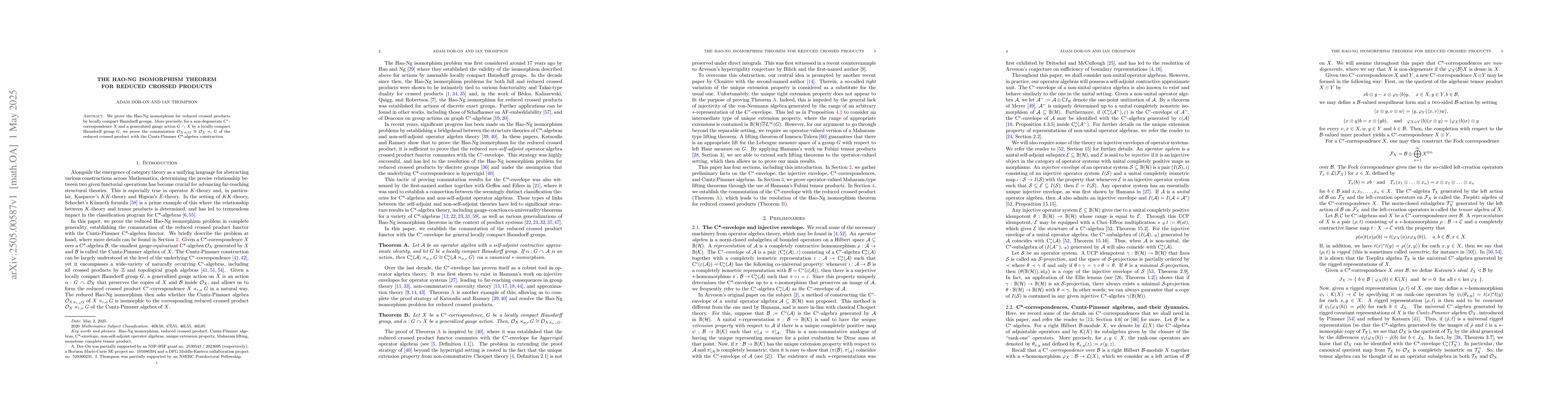 Thumbnail for The Hao-Ng isomorphism theorem for reduced crossed products