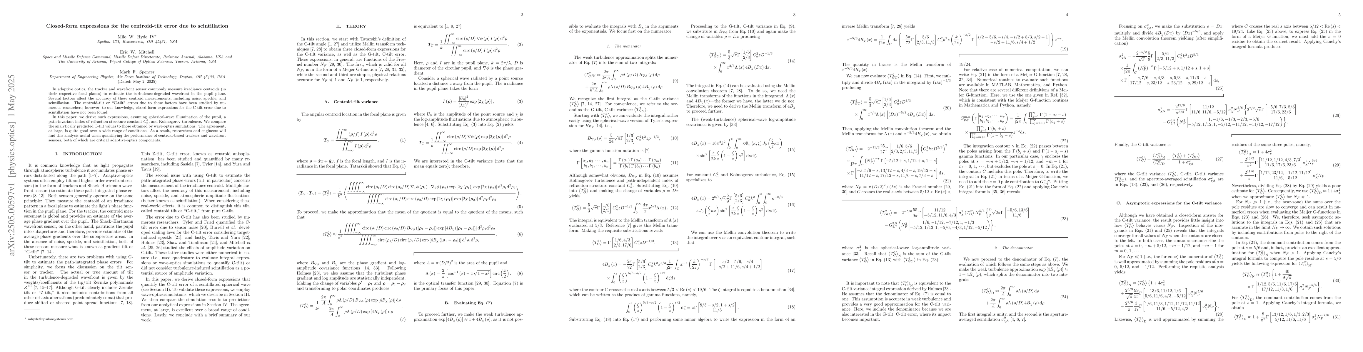 Thumbnail for Closed-form expressions for the centroid-tilt error due to scintillation