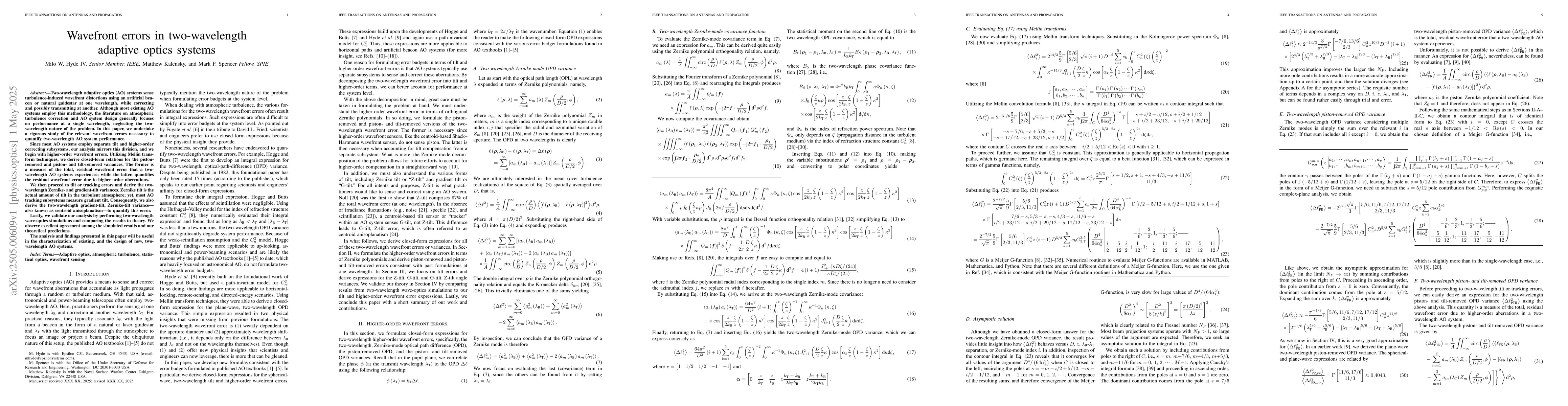 Thumbnail for Wavefront errors in two-wavelength adaptive optics systems