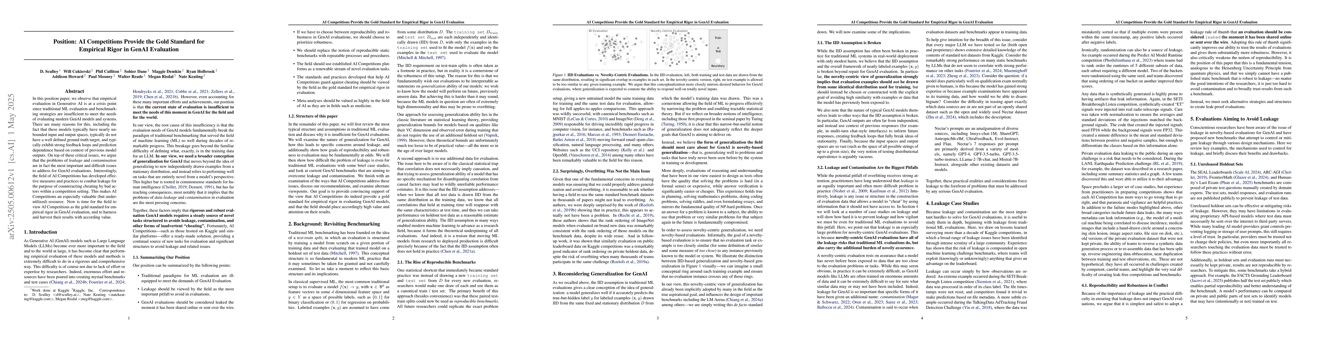 Thumbnail for Position: AI Competitions Provide the Gold Standard for Empirical Rigor
  in GenAI Evaluation