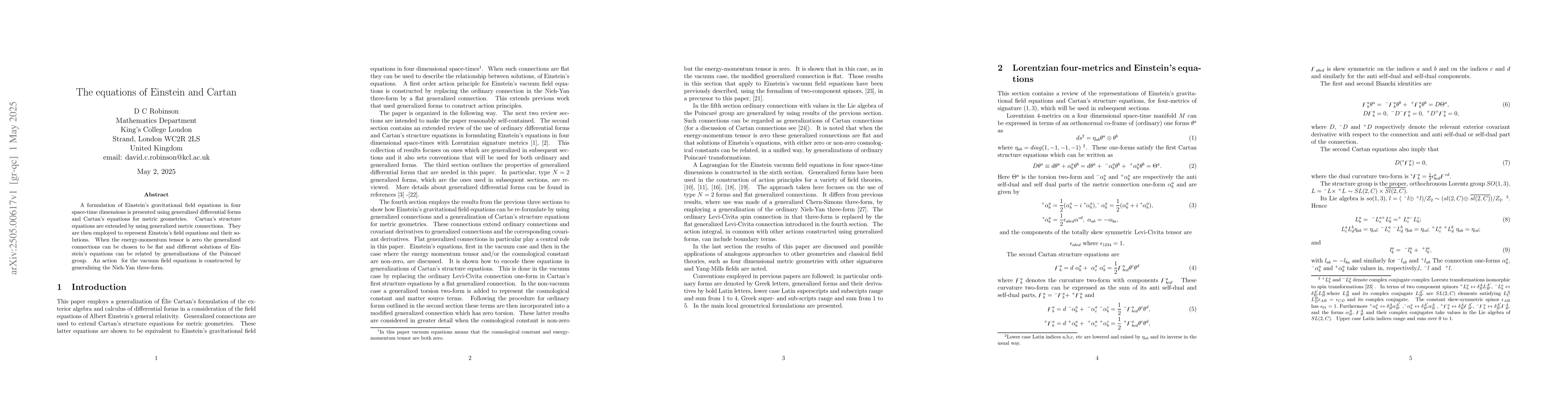 Thumbnail for The equations of Einstein and Cartan