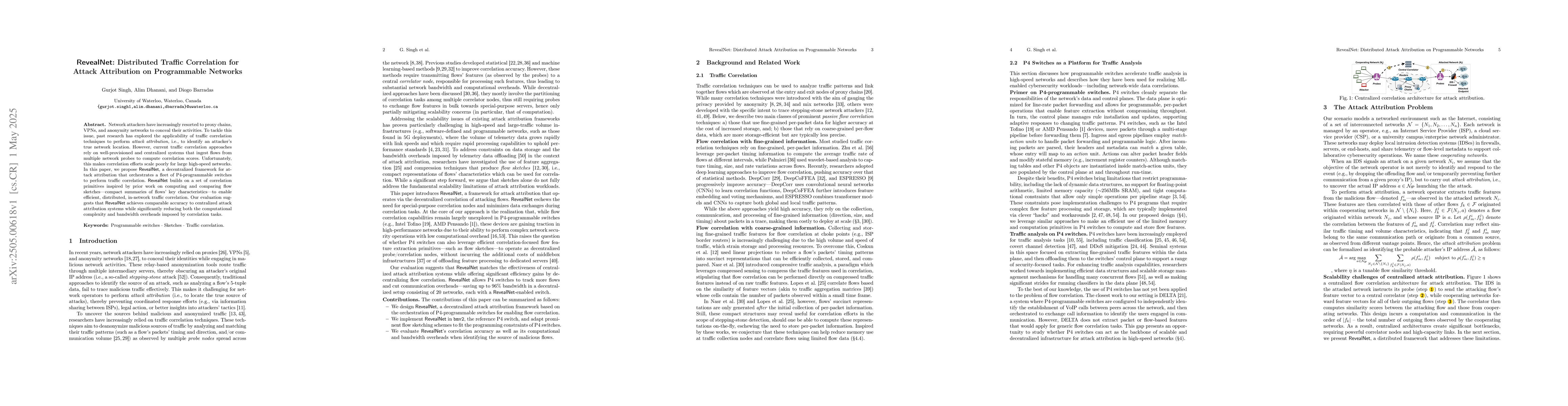 Thumbnail for RevealNet: Distributed Traffic Correlation for Attack Attribution on
  Programmable Networks