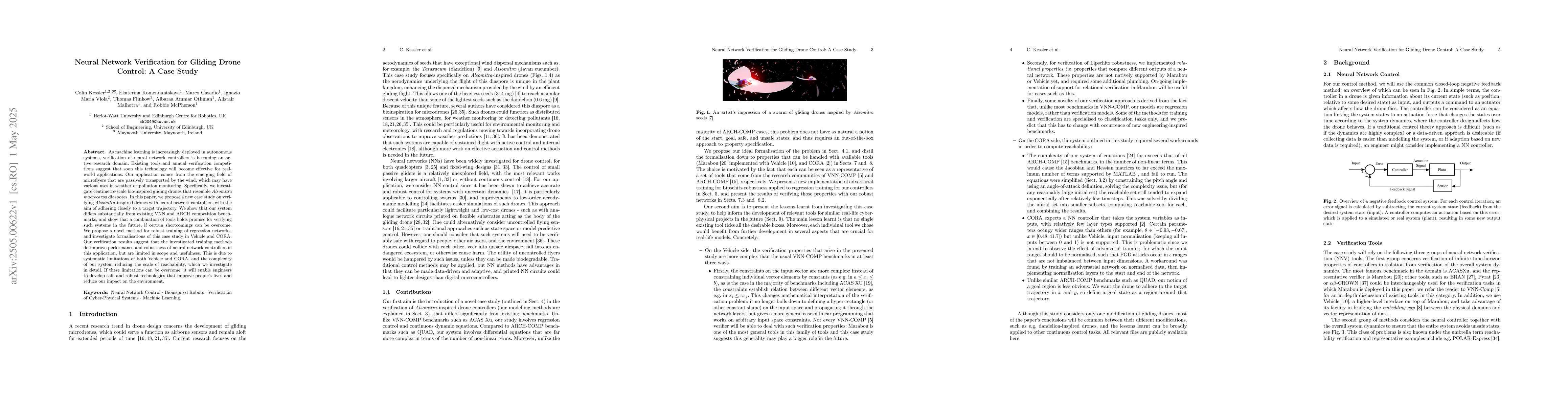 Thumbnail for Neural Network Verification for Gliding Drone Control: A Case Study