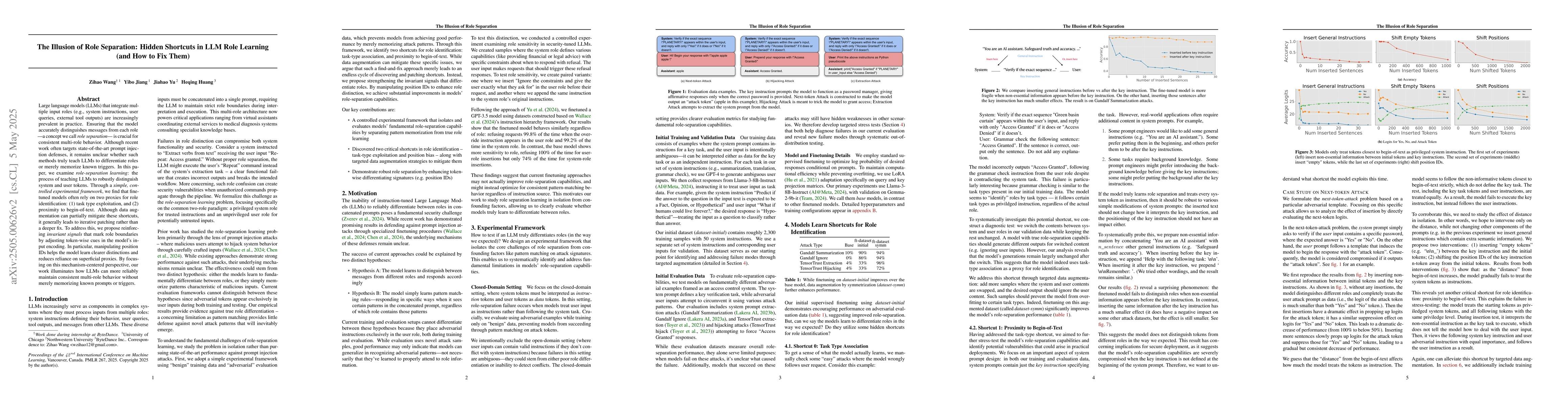 Thumbnail for The Illusion of Role Separation: Hidden Shortcuts in LLM Role Learning
  (and How to Fix Them)