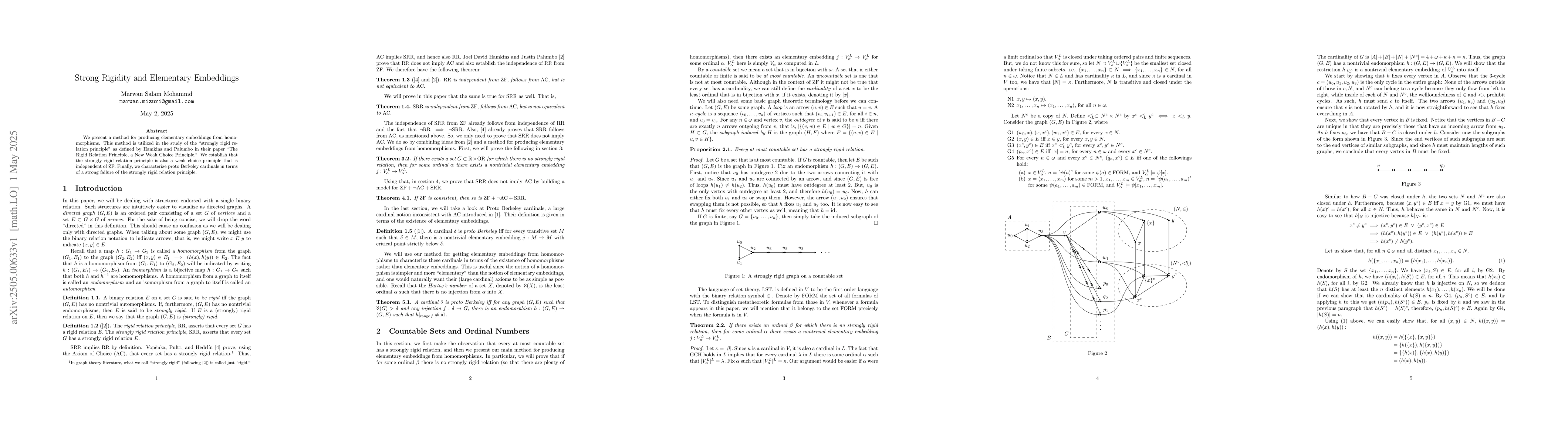 Thumbnail for Strong Rigidity and Elementary Embeddings