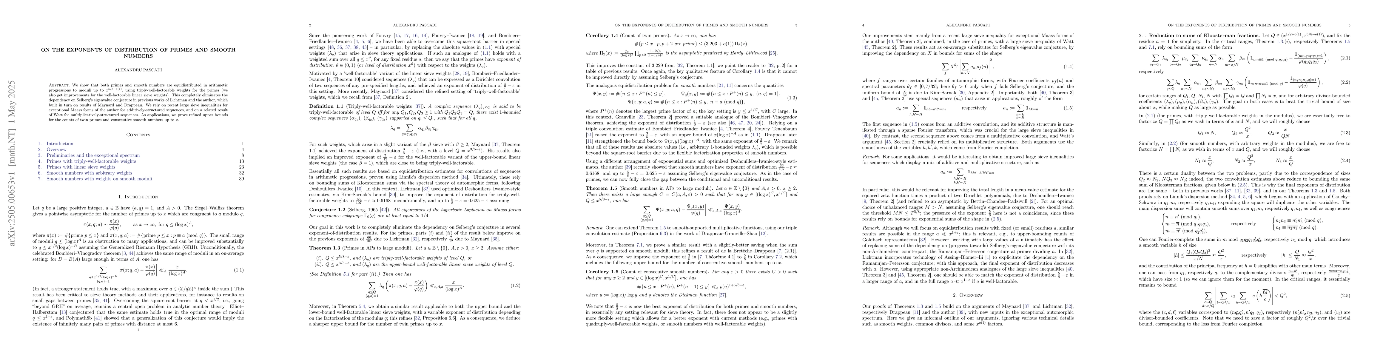 Thumbnail for On the exponents of distribution of primes and smooth numbers