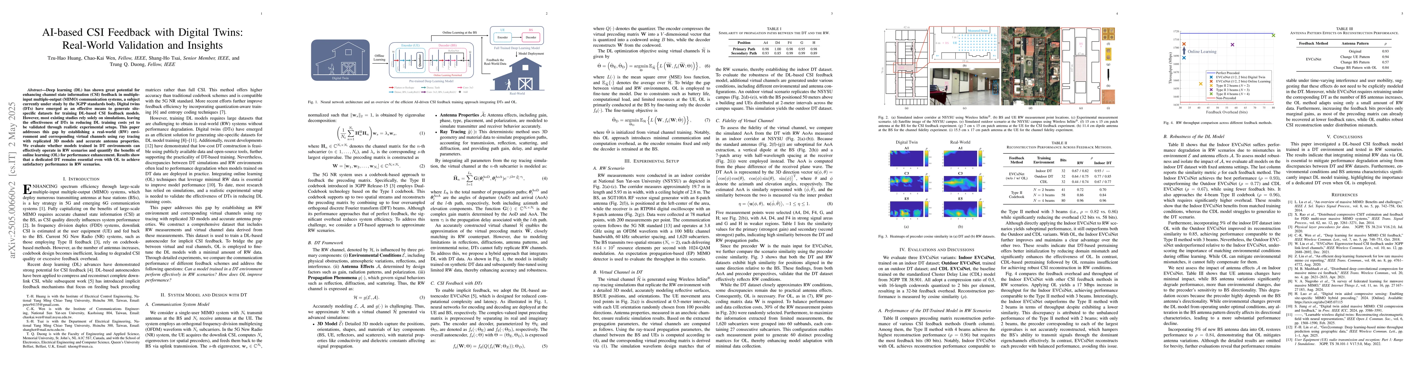 Thumbnail for AI-based CSI Feedback with Digital Twins: Real-World Validation and
  Insights