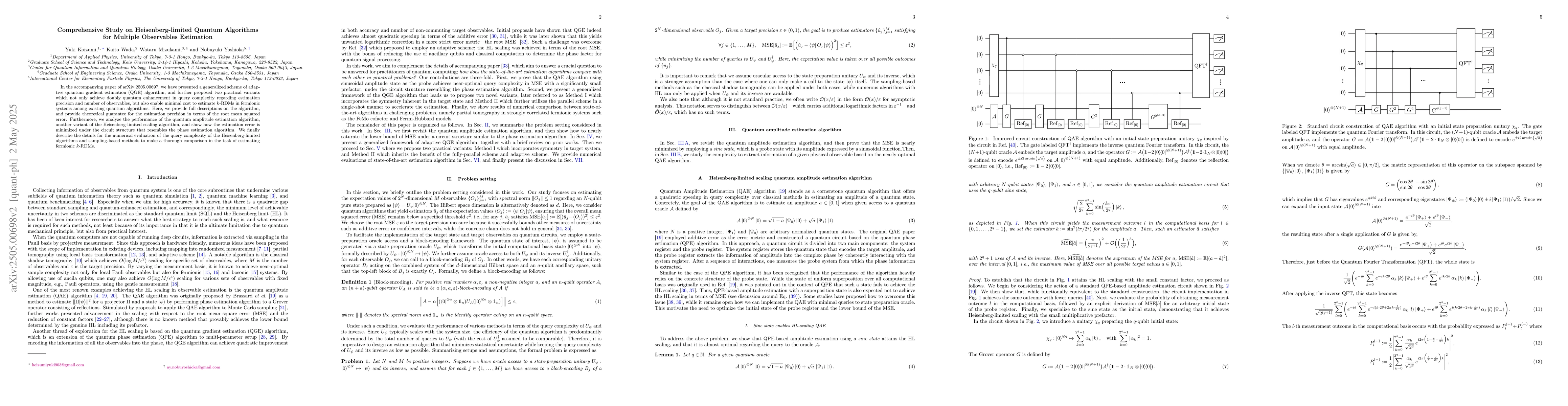 Thumbnail for Comprehensive Study on Heisenberg-limited Quantum Algorithms for
  Multiple Observables Estimation