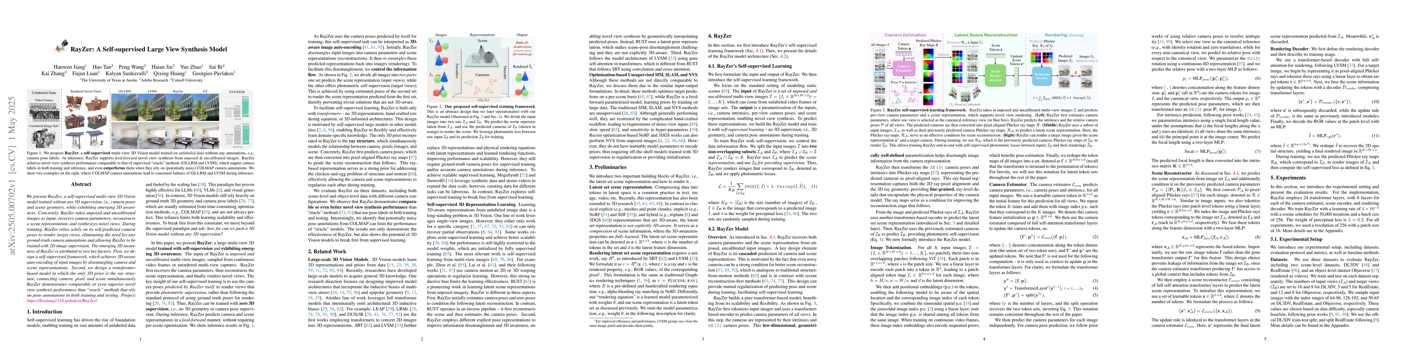 Thumbnail for RayZer: A Self-supervised Large View Synthesis Model