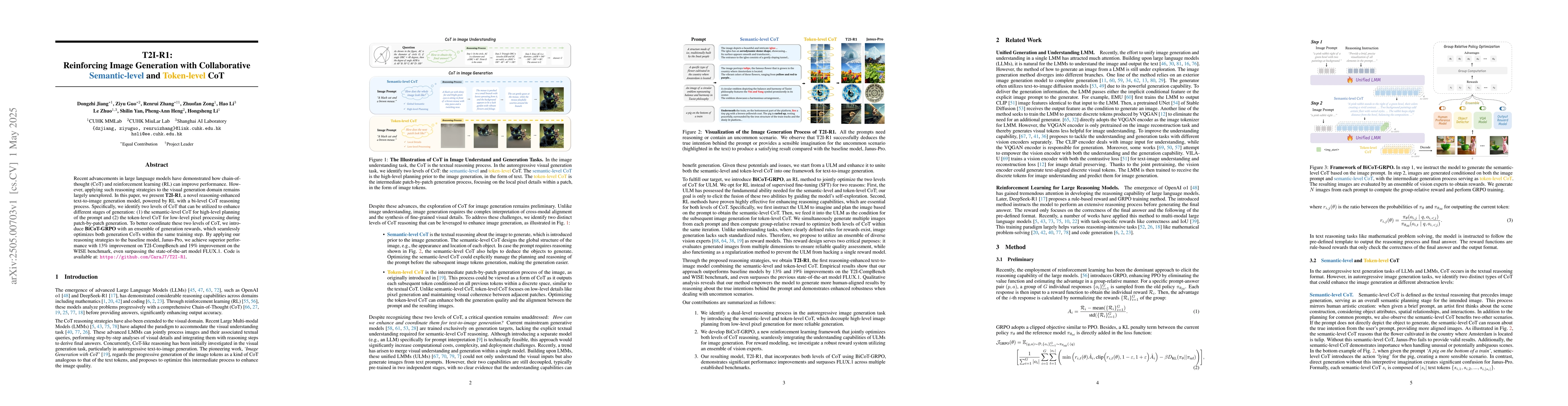 Thumbnail for T2I-R1: Reinforcing Image Generation with Collaborative Semantic-level
  and Token-level CoT