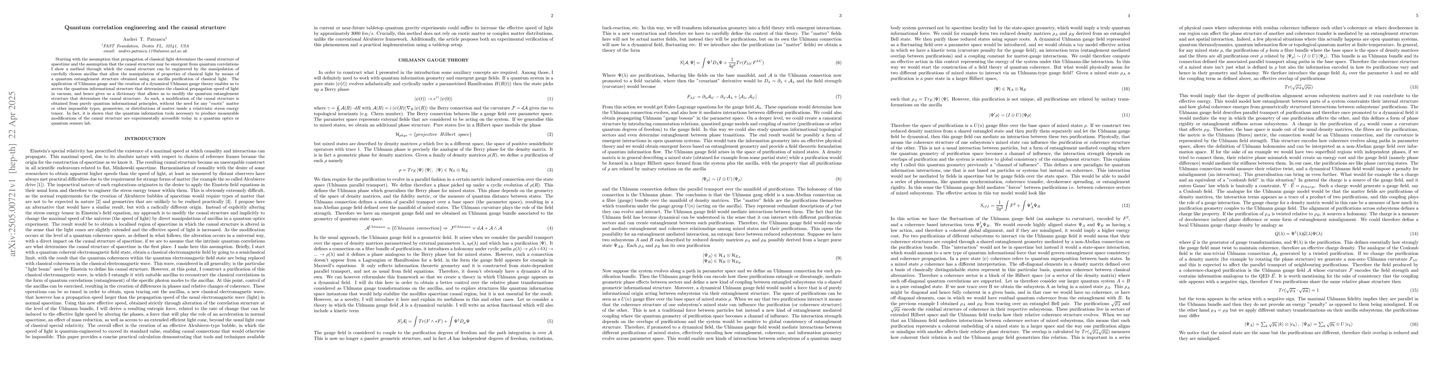 Thumbnail for Quantum correlation engineering and the causal structure