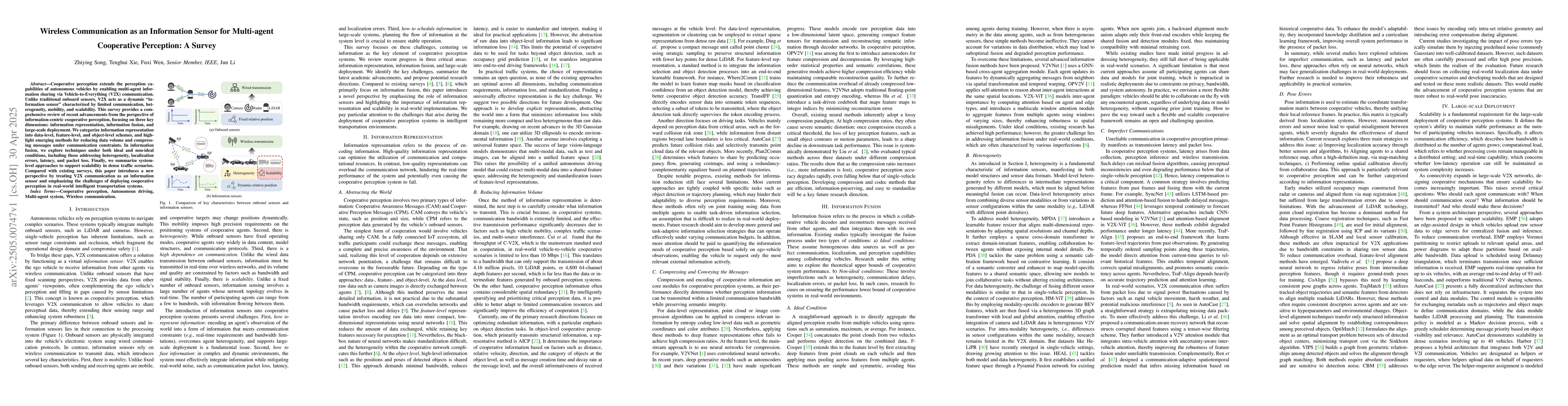 Thumbnail for Wireless Communication as an Information Sensor for Multi-agent
  Cooperative Perception: A Survey