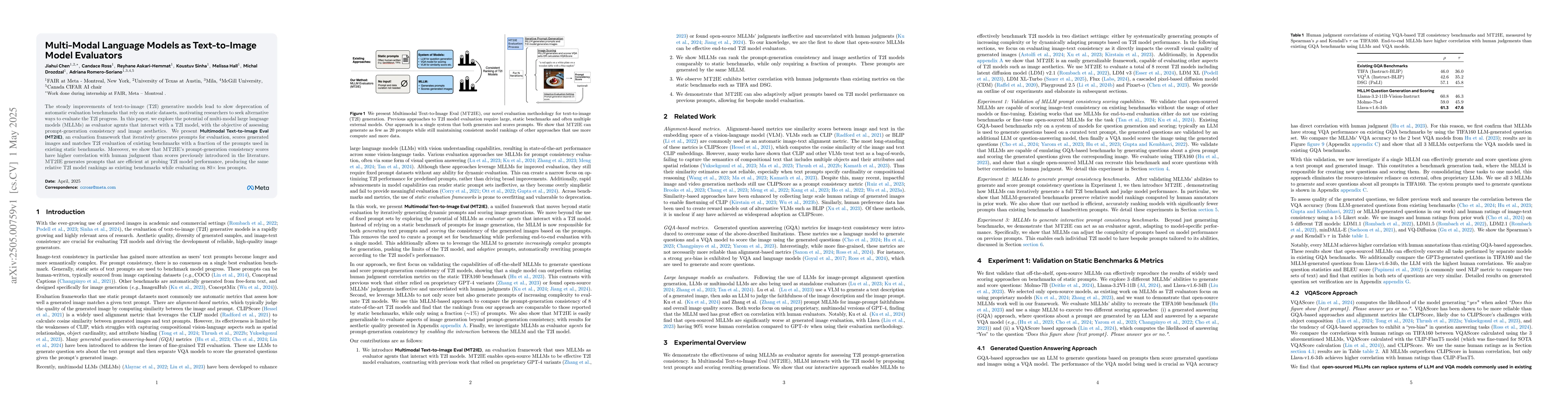 Thumbnail for Multi-Modal Language Models as Text-to-Image Model Evaluators