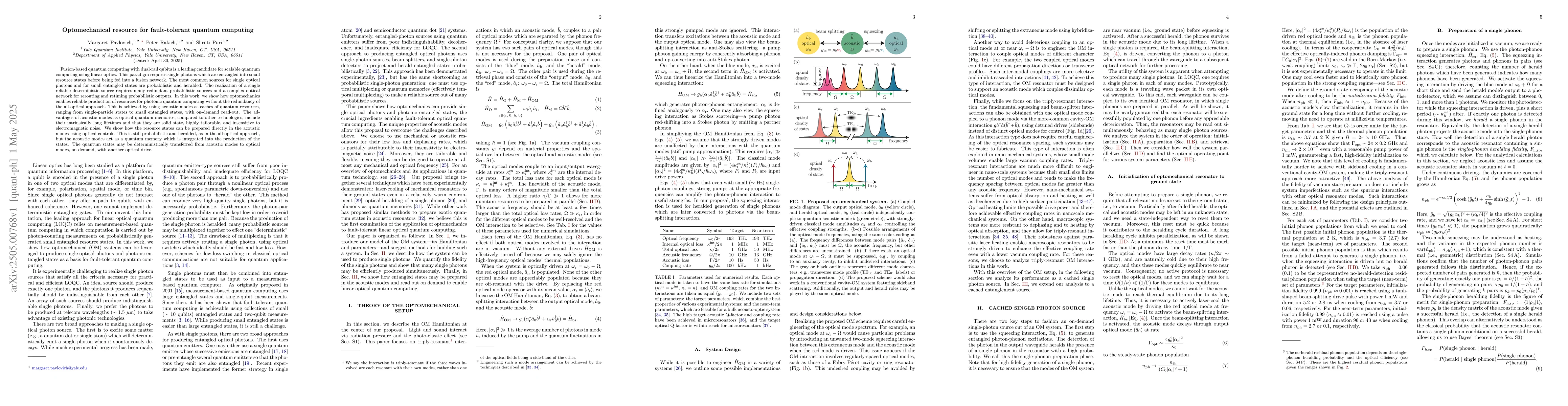 Thumbnail for Optomechanical resource for fault-tolerant quantum computing