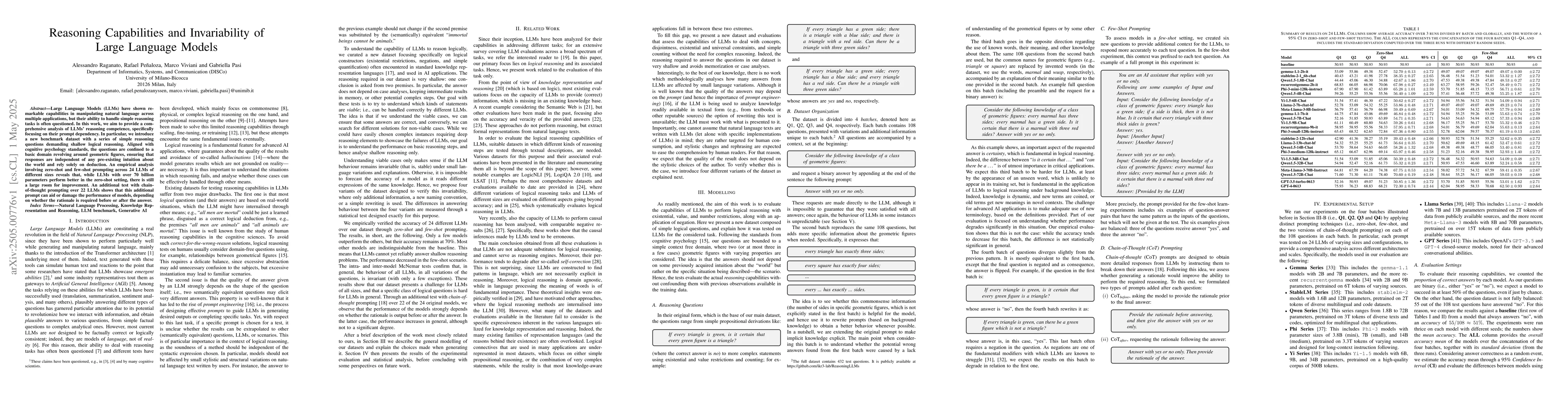 Thumbnail for Reasoning Capabilities and Invariability of Large Language Models