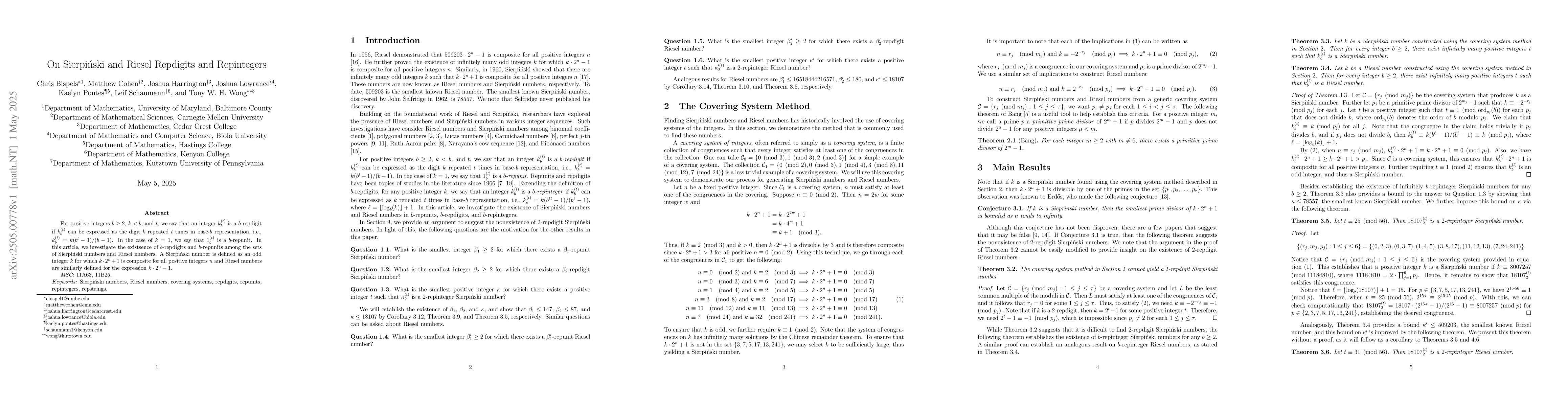 Thumbnail for On Sierpiński and Riesel Repdigits and Repintegers
