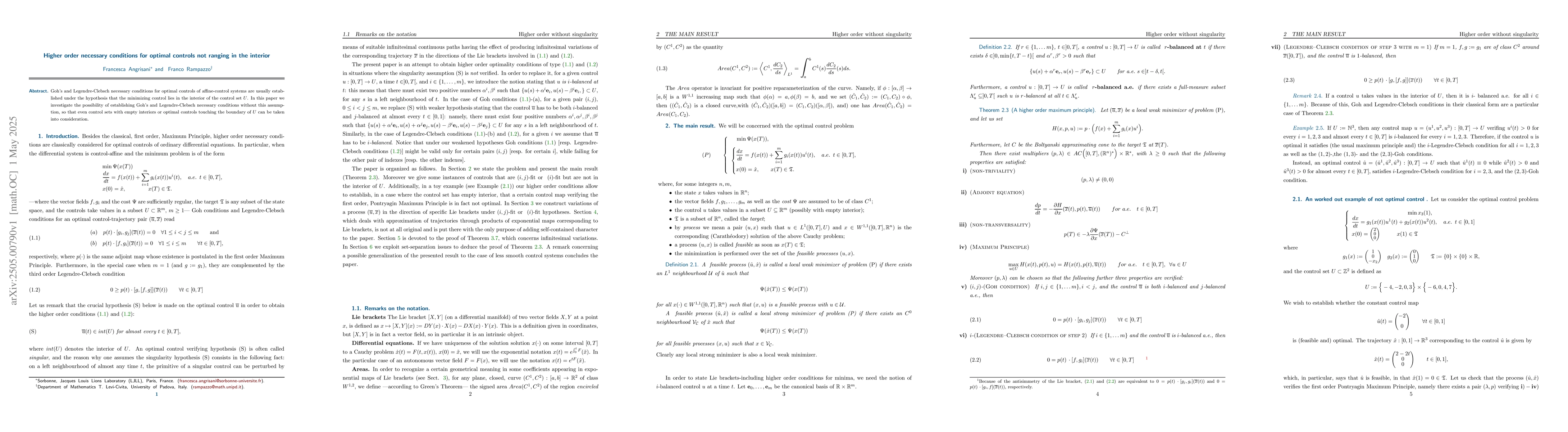 Thumbnail for Higher order necessary conditions for optimal controls not ranging in
  the interior