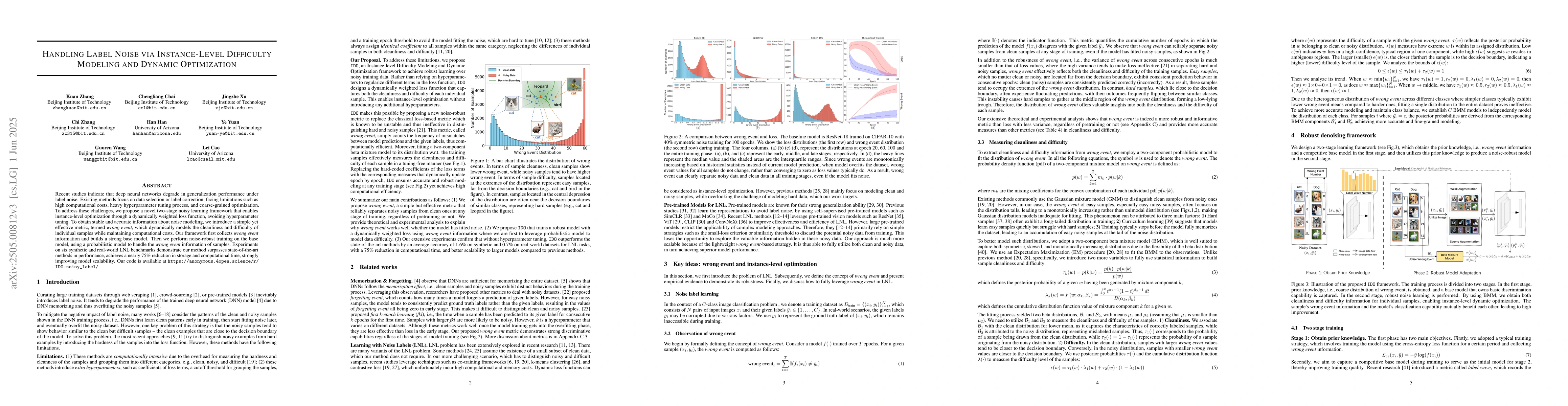 Thumbnail for Handling Label Noise via Instance-Level Difficulty Modeling and Dynamic
  Optimization