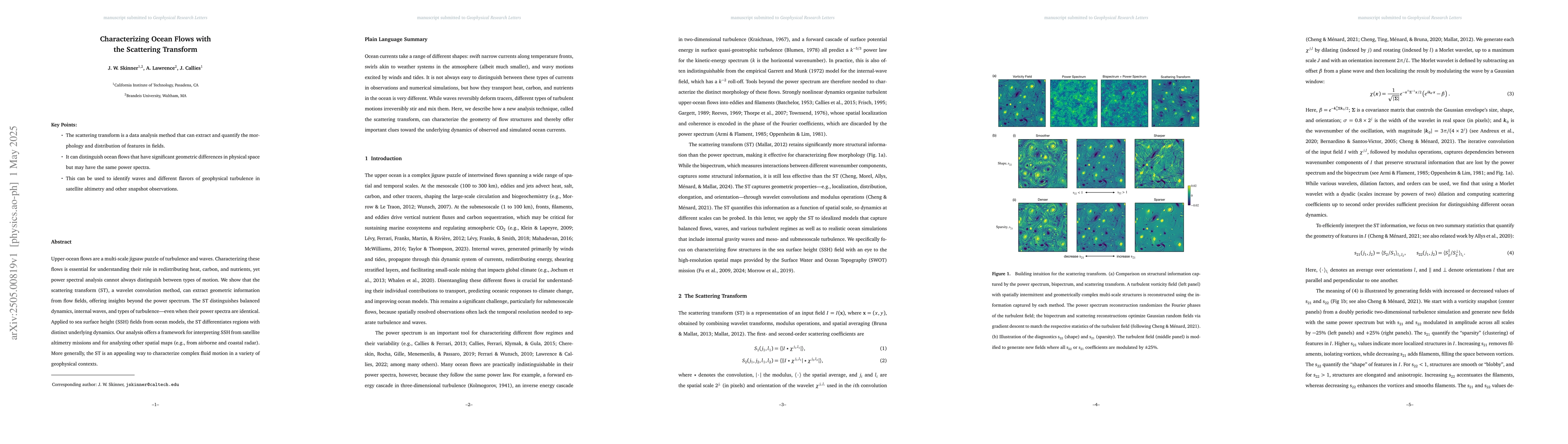 Thumbnail for Characterizing Ocean Flows with the Scattering Transform