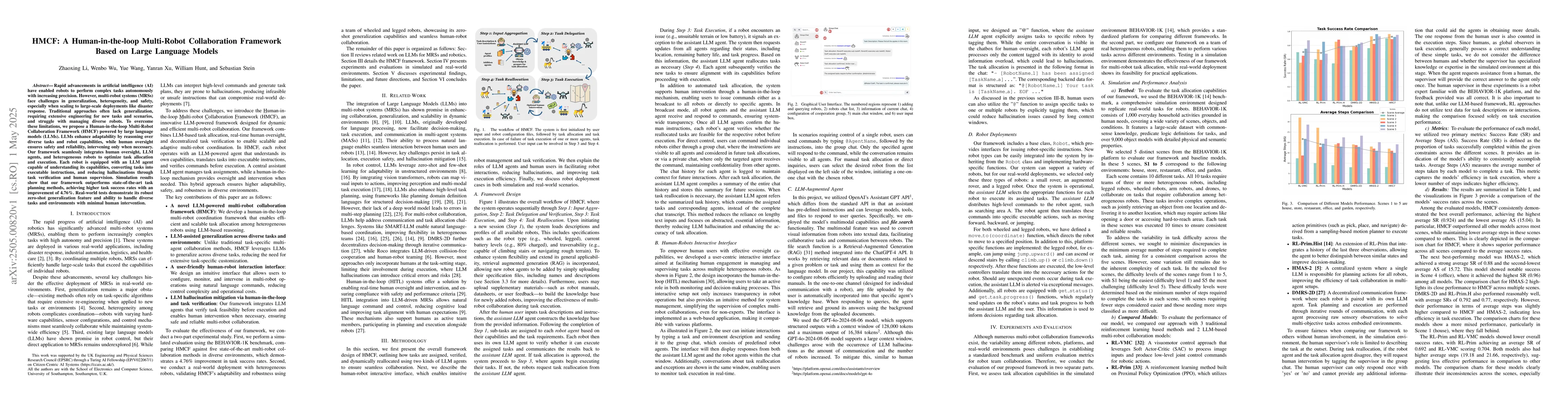 Thumbnail for HMCF: A Human-in-the-loop Multi-Robot Collaboration Framework Based on
  Large Language Models