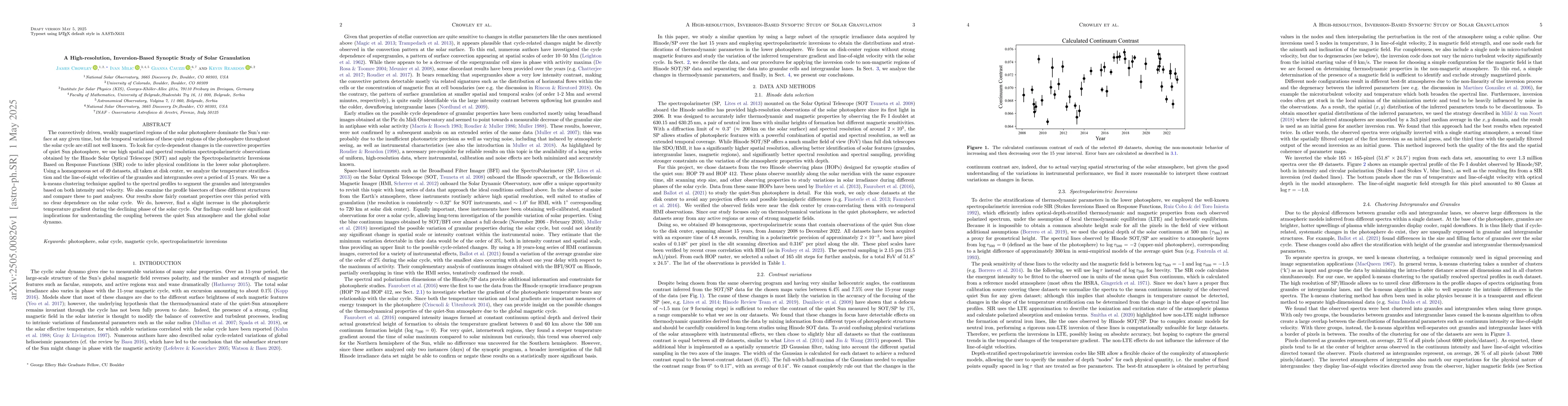 Thumbnail for A High-resolution, Inversion-Based Synoptic Study of Solar Granulation