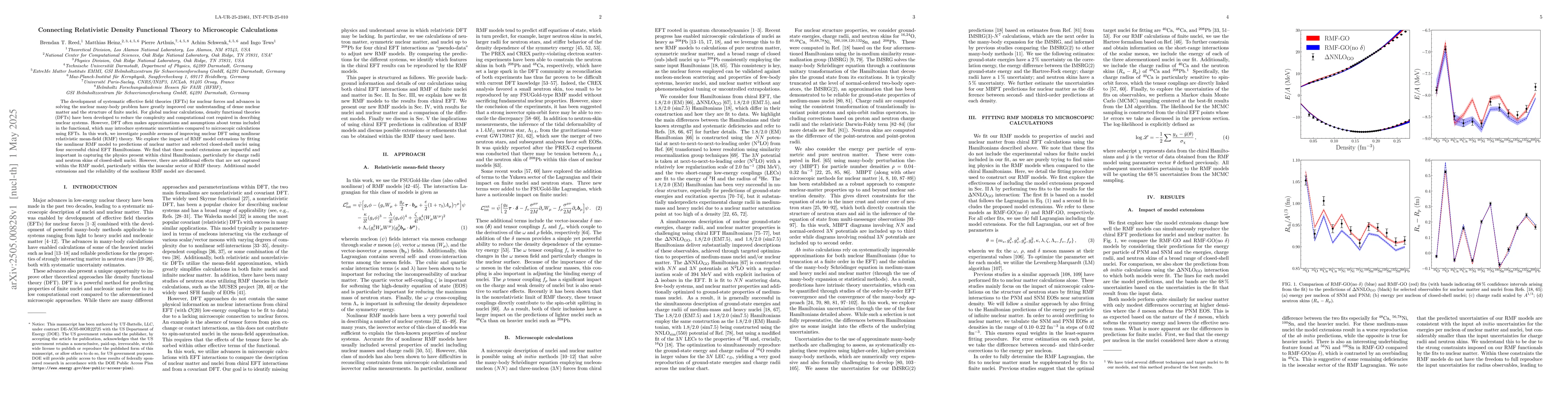 Thumbnail for Connecting Relativistic Density Functional Theory to Microscopic
  Calculations