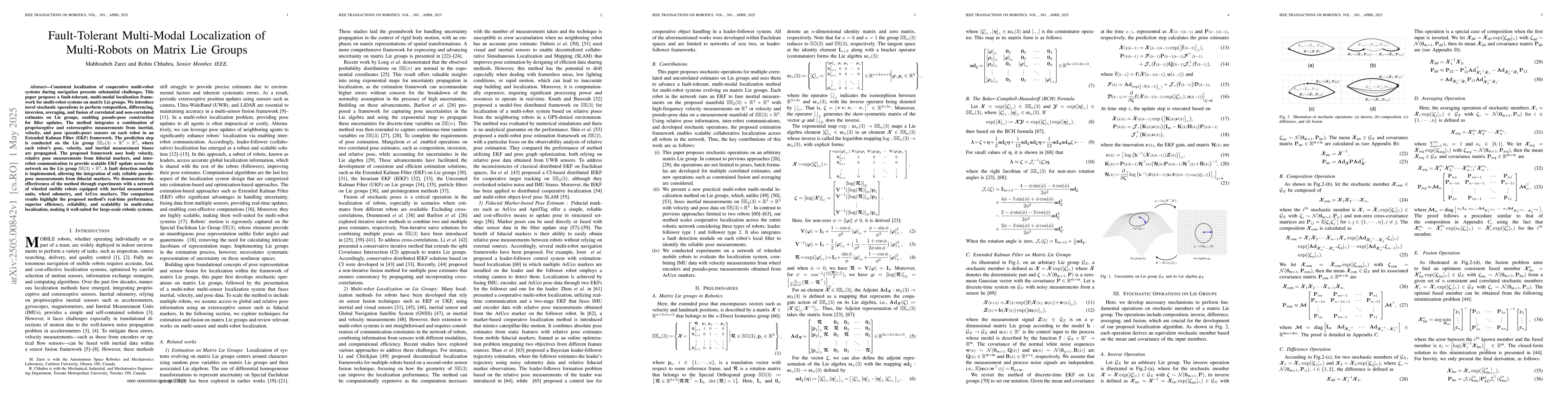 Thumbnail for Fault-Tolerant Multi-Modal Localization of Multi-Robots on Matrix Lie
  Groups