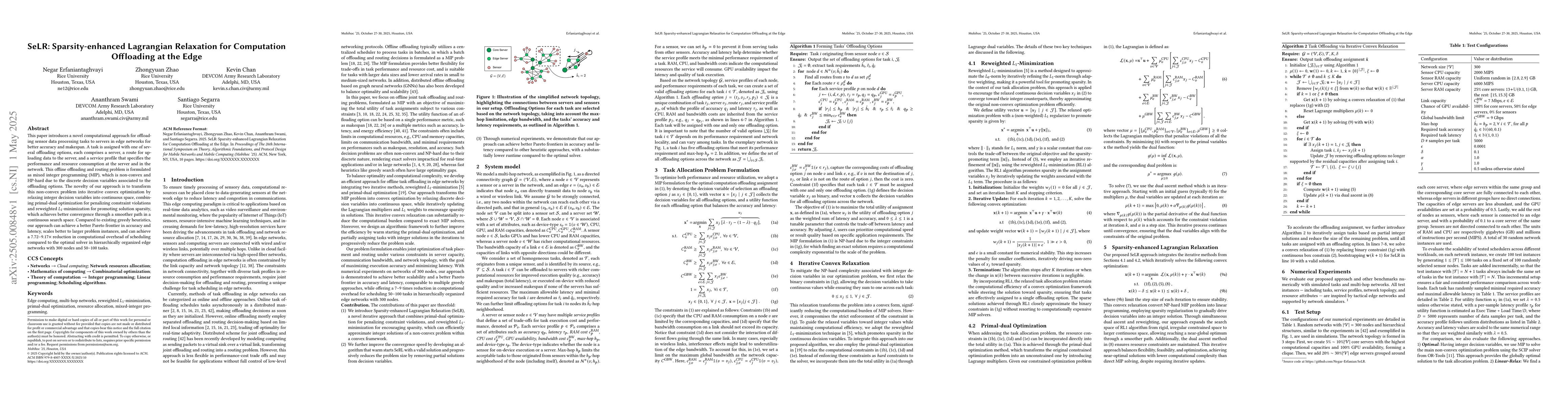 Thumbnail for SeLR: Sparsity-enhanced Lagrangian Relaxation for Computation Offloading
  at the Edge