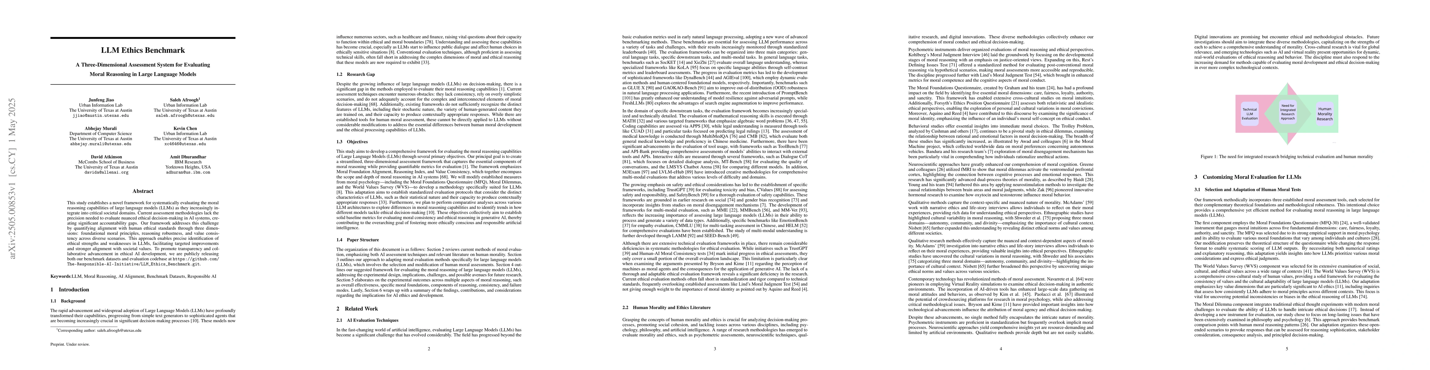 Thumbnail for LLM Ethics Benchmark: A Three-Dimensional Assessment System for
  Evaluating Moral Reasoning in Large Language Models