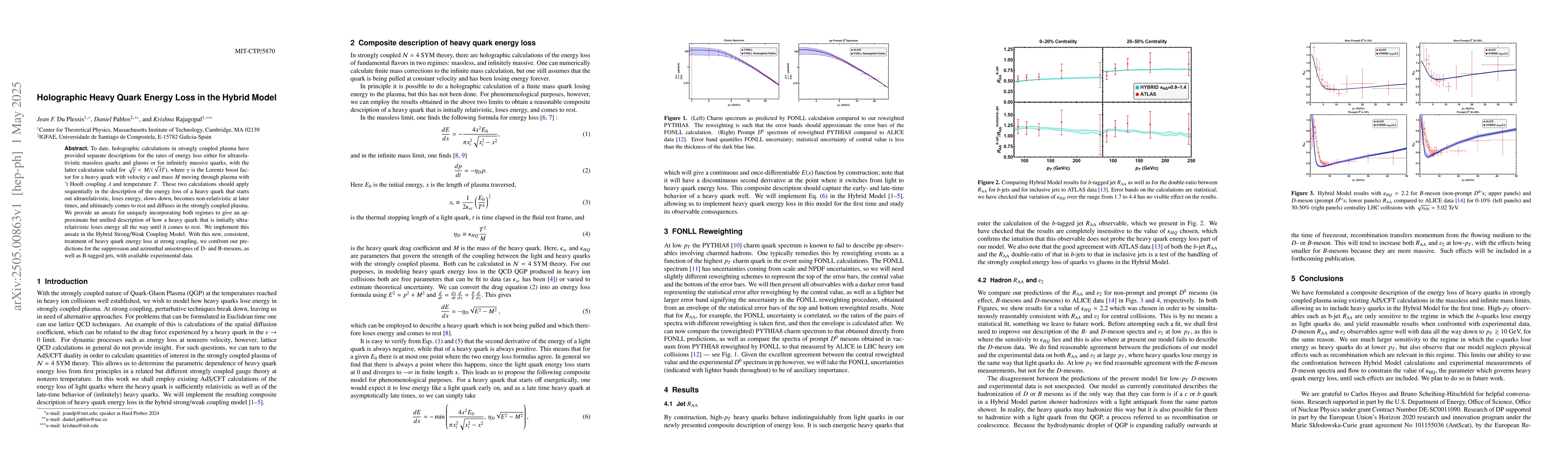 Thumbnail for Holographic Heavy Quark Energy Loss in the Hybrid Model