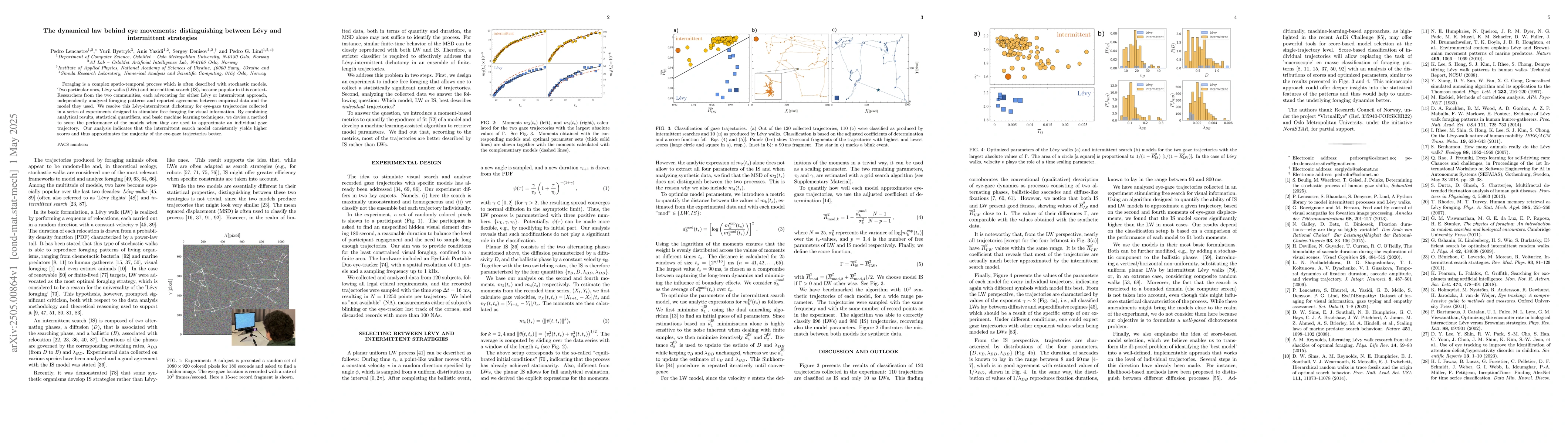 Thumbnail for The dynamical law behind eye movements: distinguishing between Lévy
  and intermittent strategies