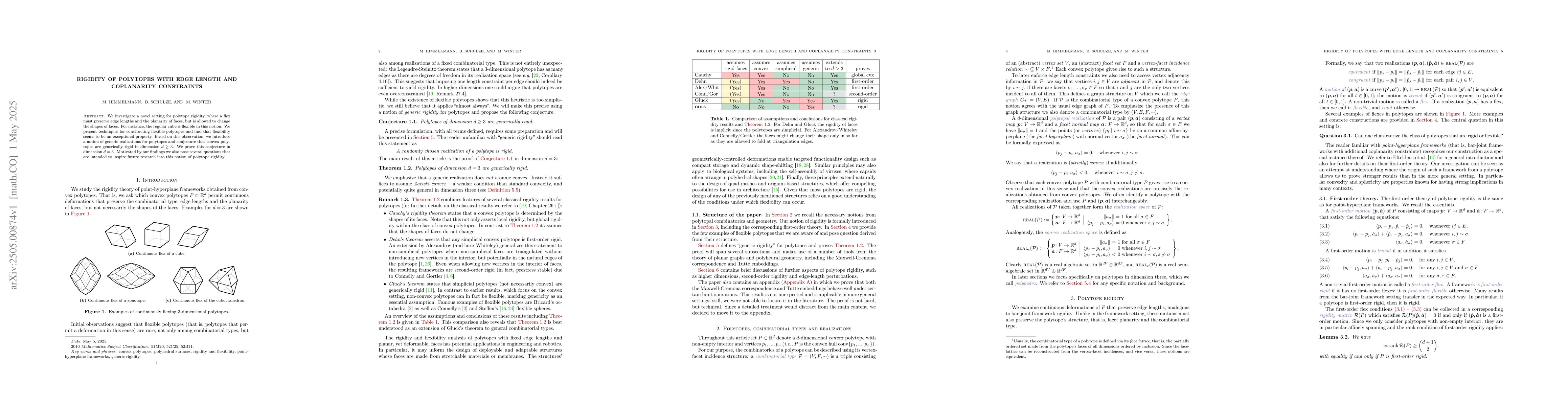 Thumbnail for Rigidity of polytopes with edge length and coplanarity constraints