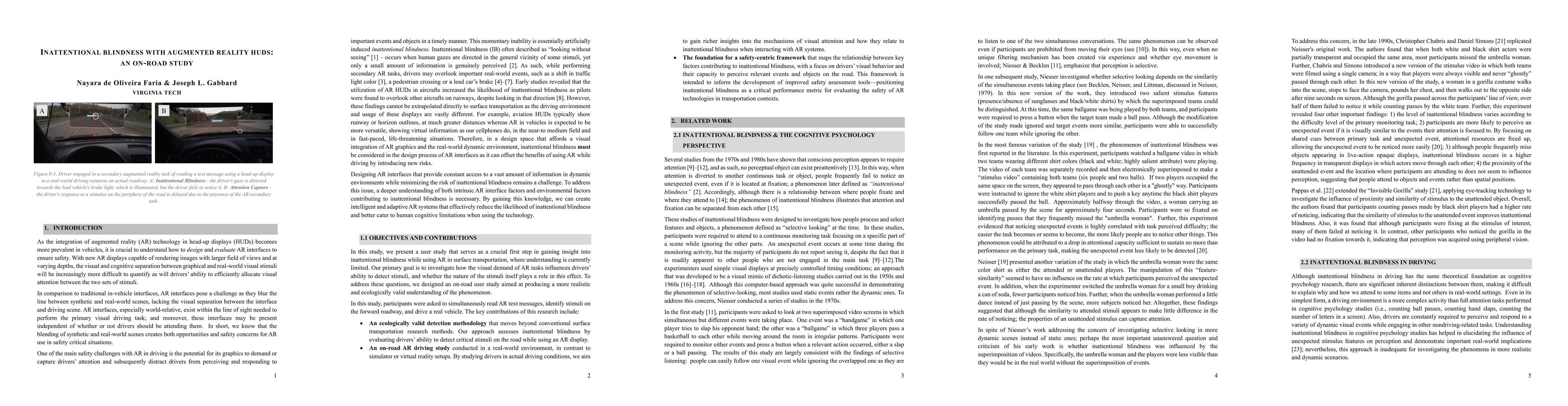 Thumbnail for Inattentional Blindness with Augmented Reality HUDS: An On-road Study