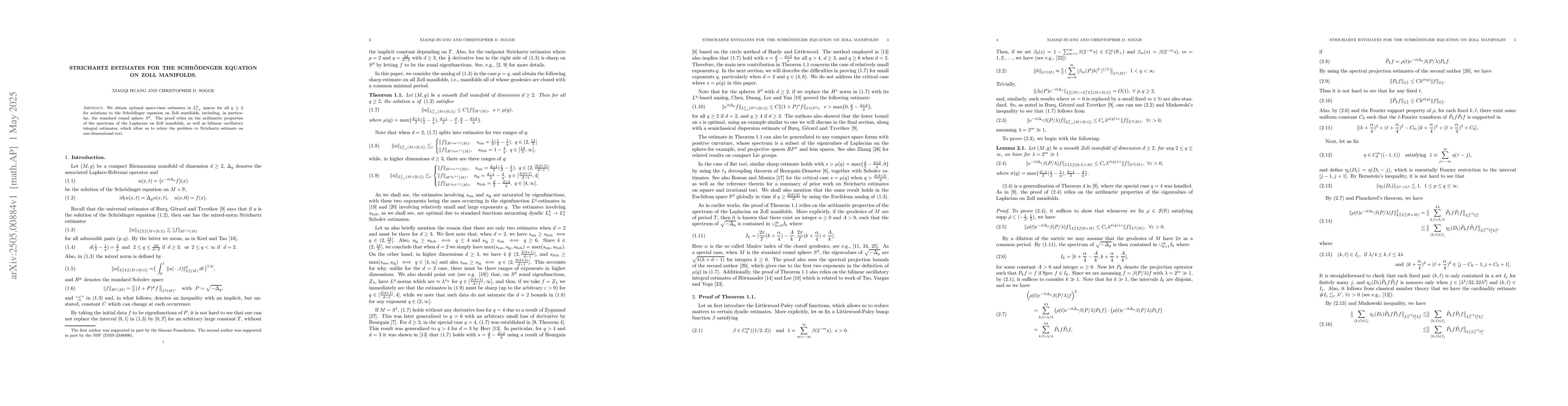 Thumbnail for Strichartz estimates for the Schrödinger equation on Zoll manifolds