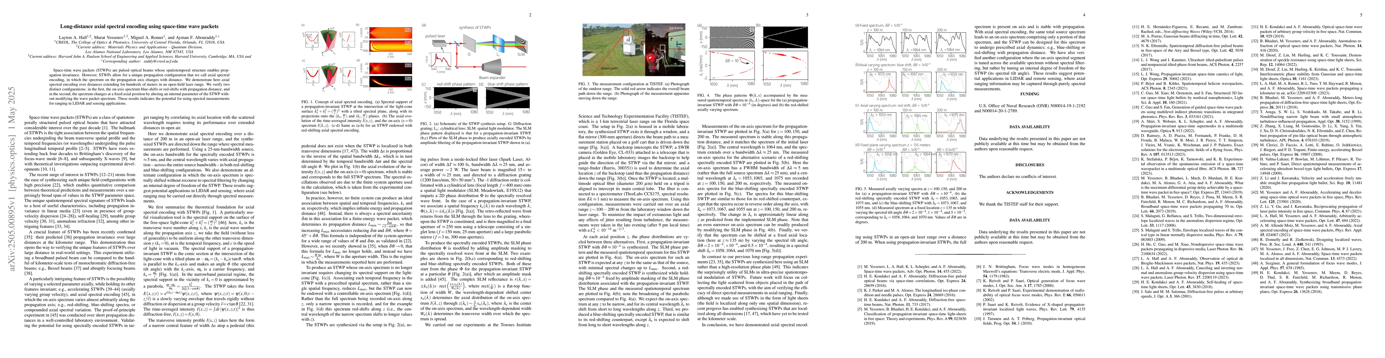 Thumbnail for Long-distance axial spectral encoding using space-time wave packets