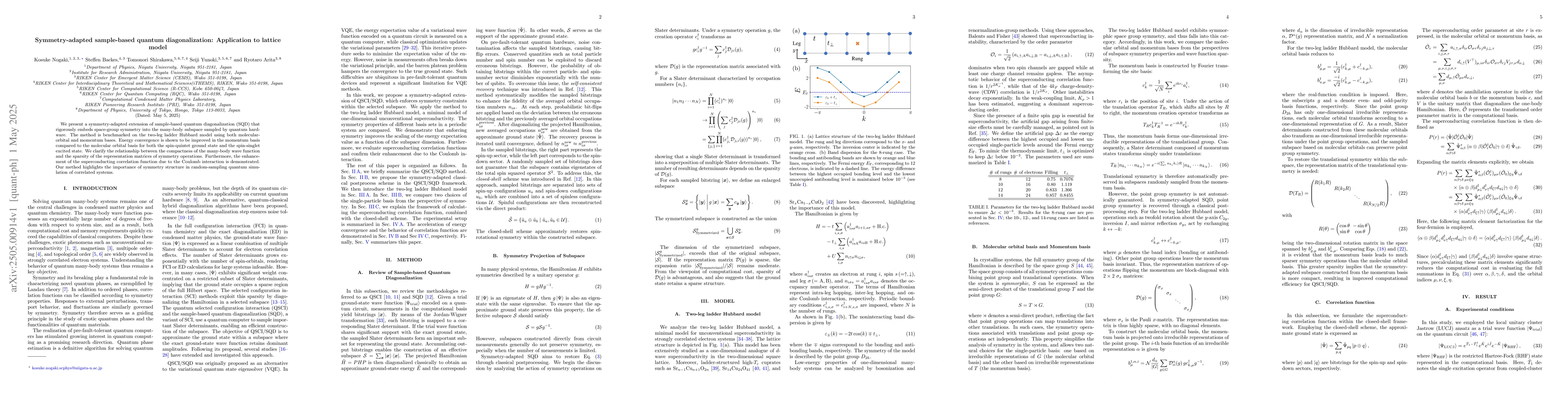 Thumbnail for Symmetry-adapted sample-based quantum diagonalization: Application to
  lattice model