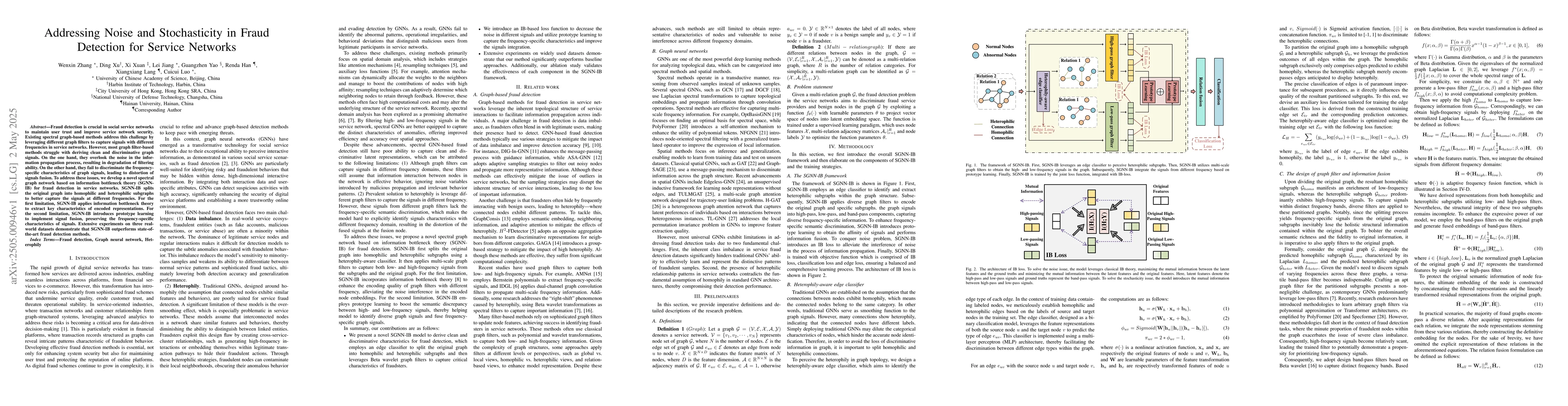 Thumbnail for Addressing Noise and Stochasticity in Fraud Detection for Service
  Networks