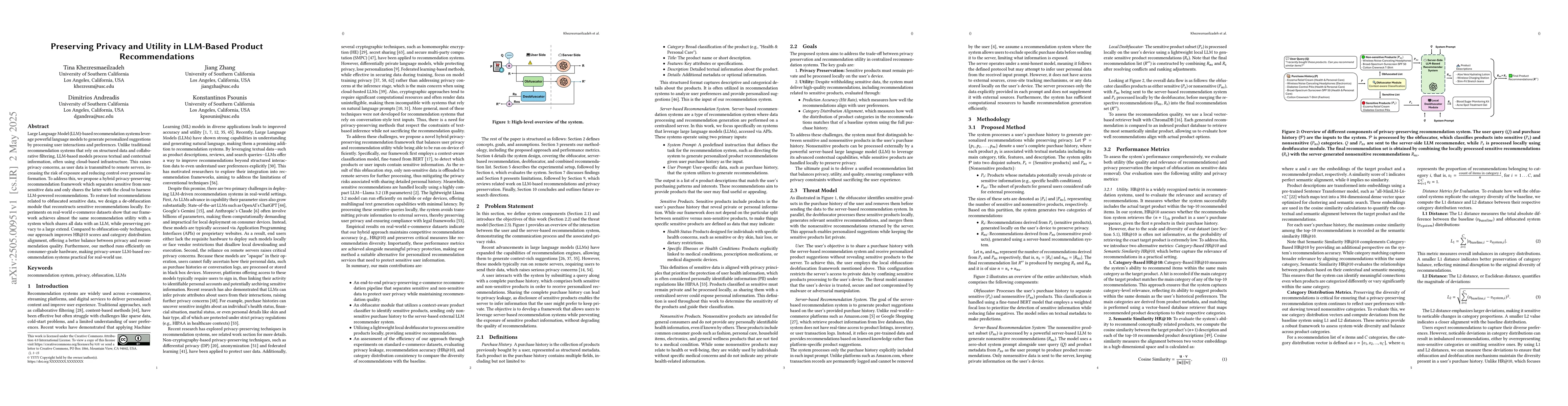 Thumbnail for Preserving Privacy and Utility in LLM-Based Product Recommendations