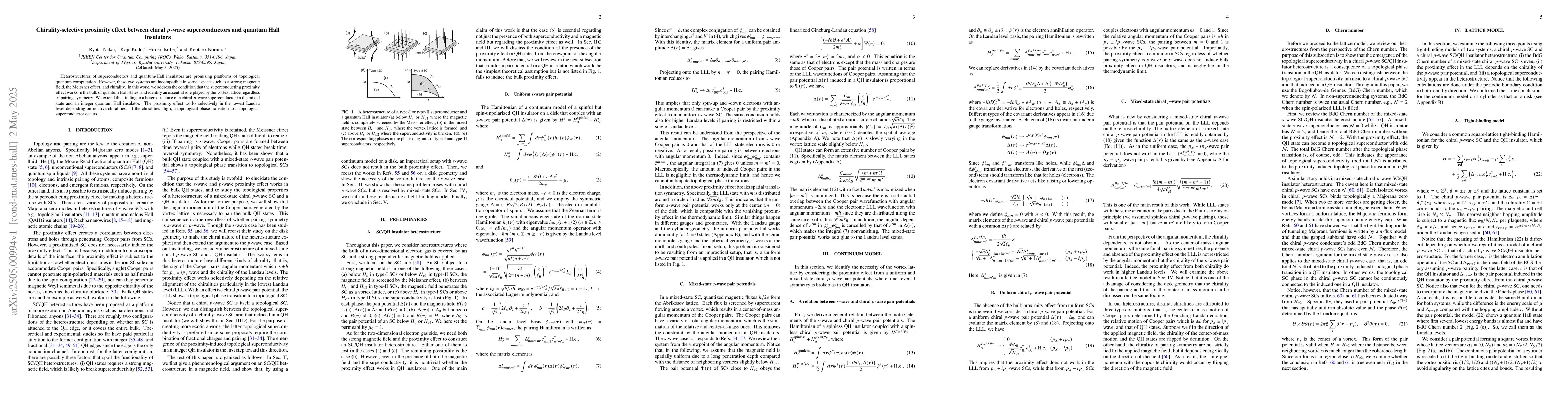 Thumbnail for Chirality-selective proximity effect between chiral $p$-wave
  superconductors and quantum Hall insulators