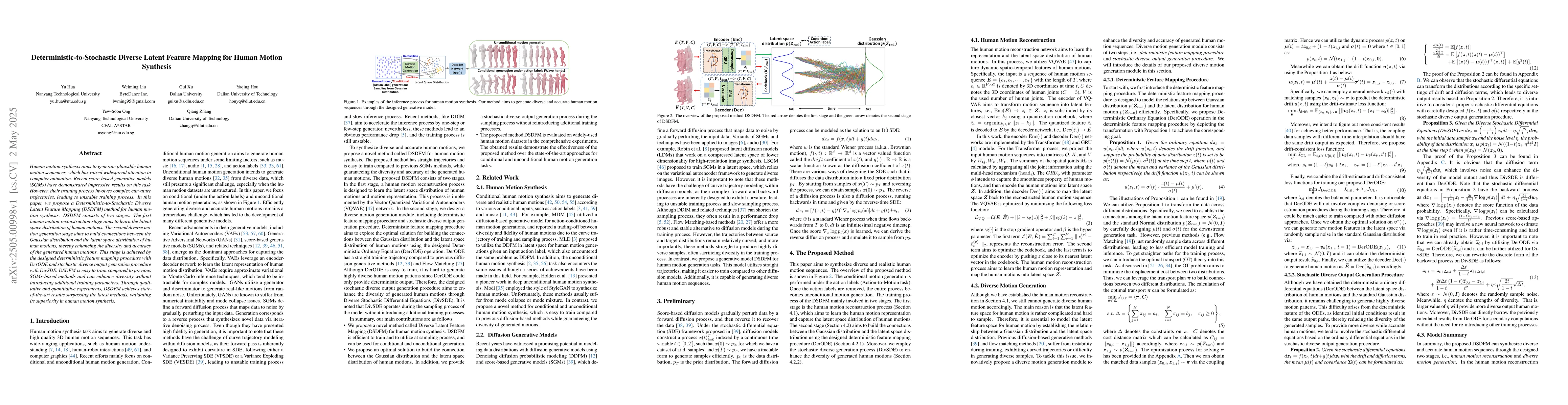 Thumbnail for Deterministic-to-Stochastic Diverse Latent Feature Mapping for Human
  Motion Synthesis