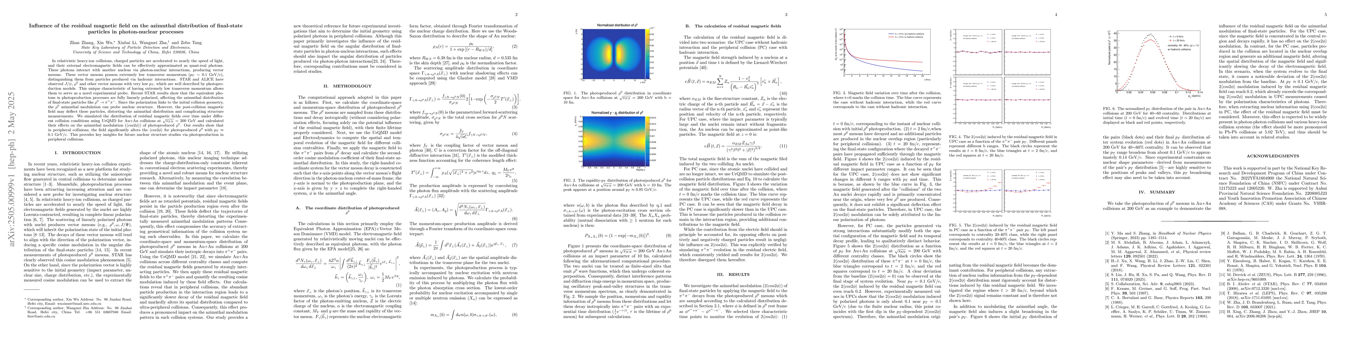 Thumbnail for Influence of the residual magnetic field on the azimuthal distribution
  of final-state particles in photon-nuclear processes