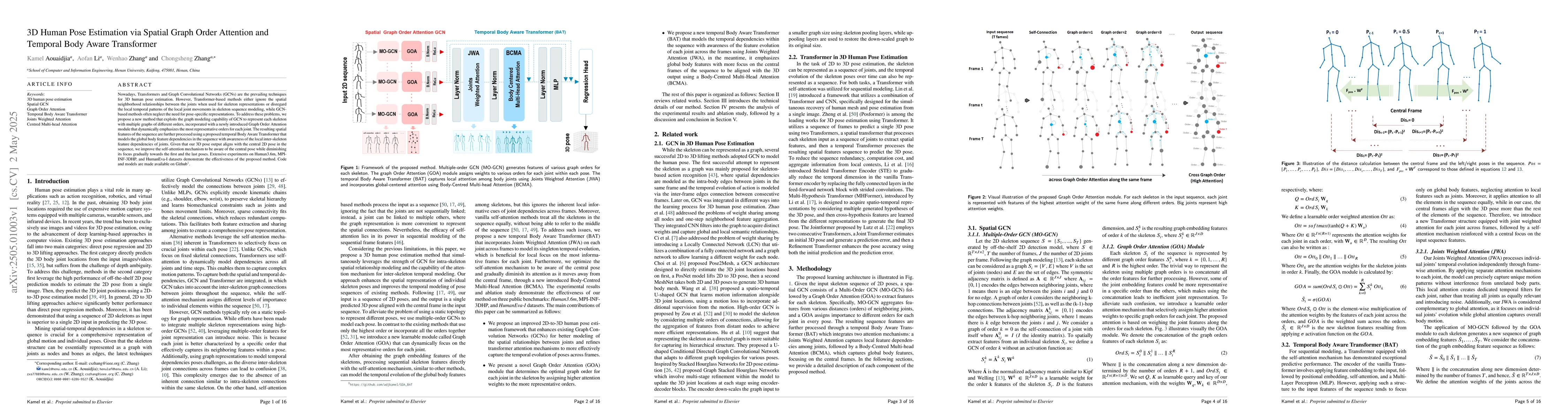 Thumbnail for 3D Human Pose Estimation via Spatial Graph Order Attention and Temporal
  Body Aware Transformer