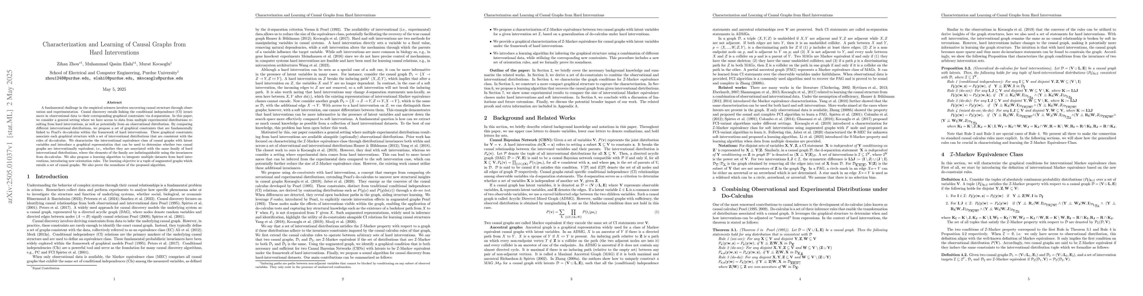 Thumbnail for Characterization and Learning of Causal Graphs from Hard Interventions